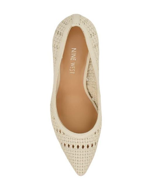 Nine West White Elbeew Pointed Toe Pump