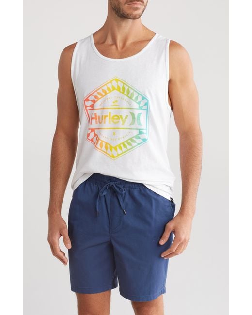 Hurley Blue Everyday Washed Cotton Tank for men