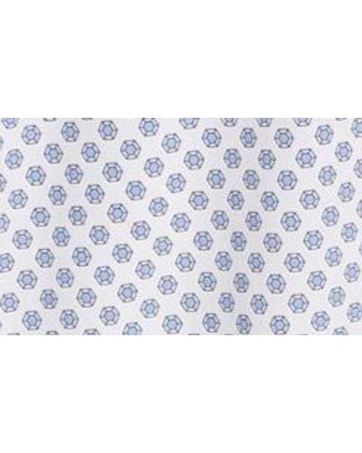 Boss White Liam Regular Fit Geometric Print Button-Up Shirt for men