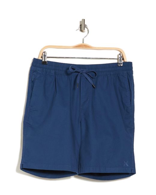 Hurley Blue Ripstop Stretch Cotton Shorts for men