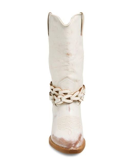 Steve Madden White Ames Western Boot