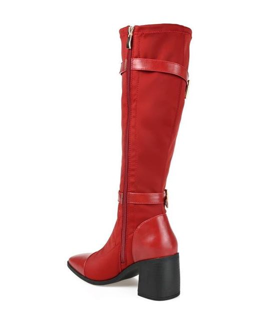 Journee Collection Red Gaibree Buckle Boot