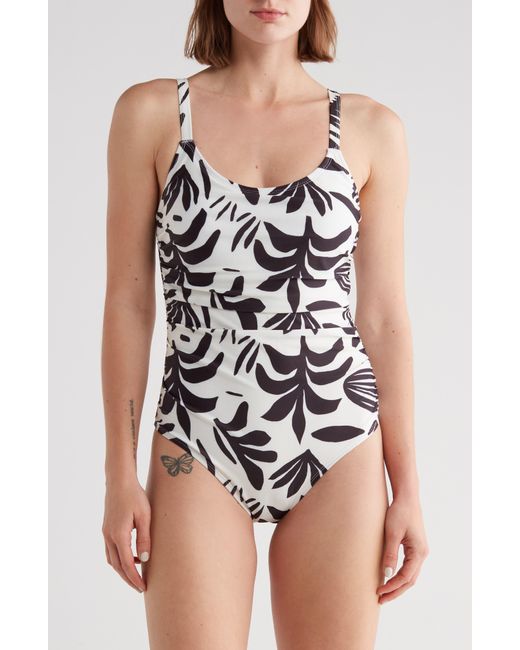Nicole Miller Black Side Ruching One-piece Swimsuit