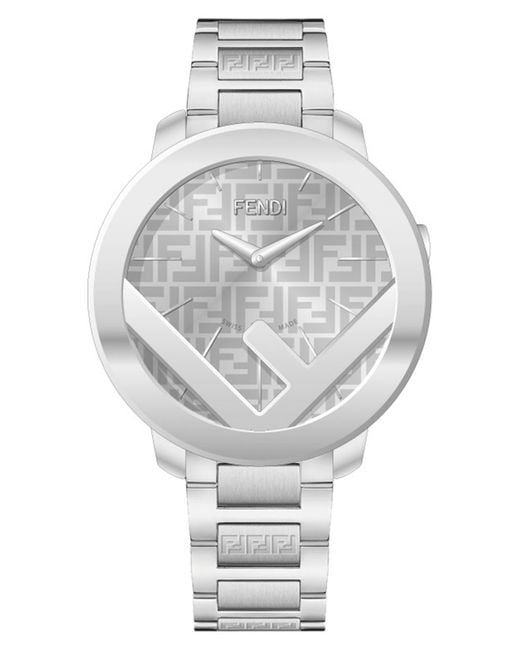 Fendi Gray F Is Swiss Quartz Bracelet Watch for men