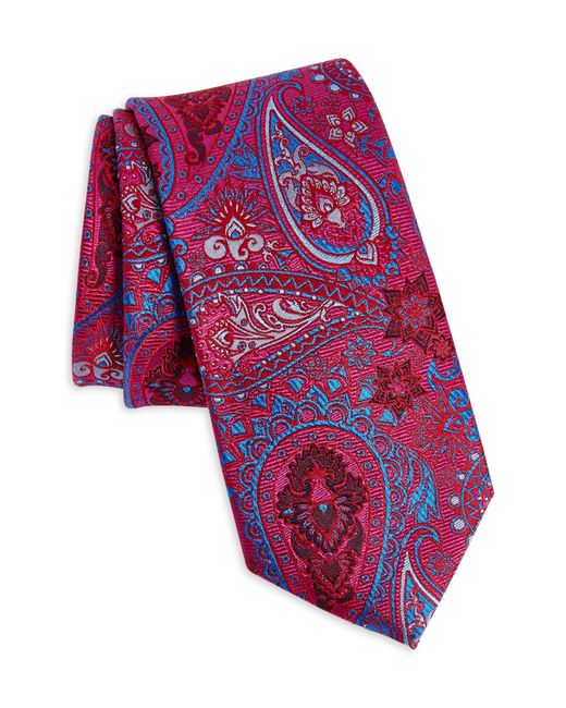 Duchamp Red Paisley Silk Tie for men