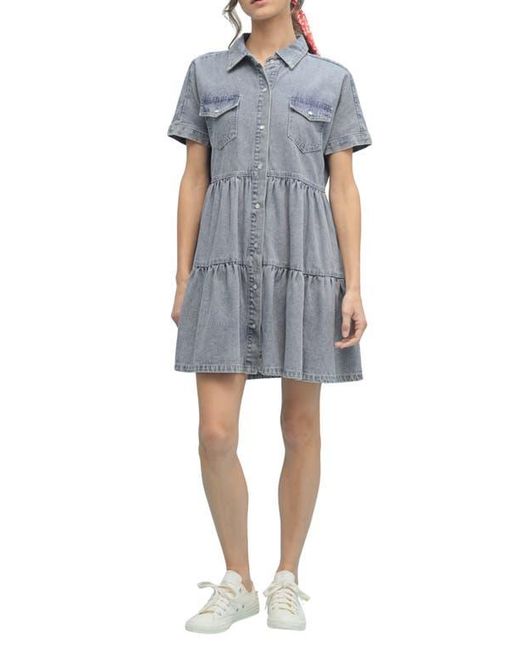 Wishlist Blue Tiered Babydoll Dress