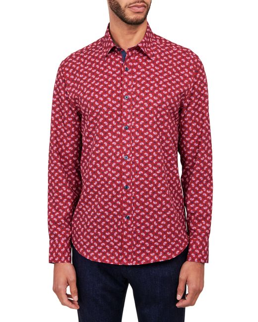Con.struct Paisley Stretch Performance Dress Shirt in Red for Men | Lyst