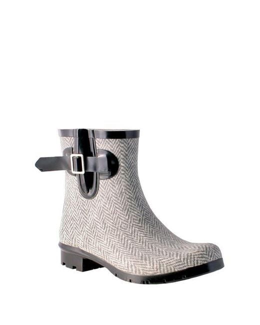 Nomad Gray Droplet Patterned Waterproof Rain Boot