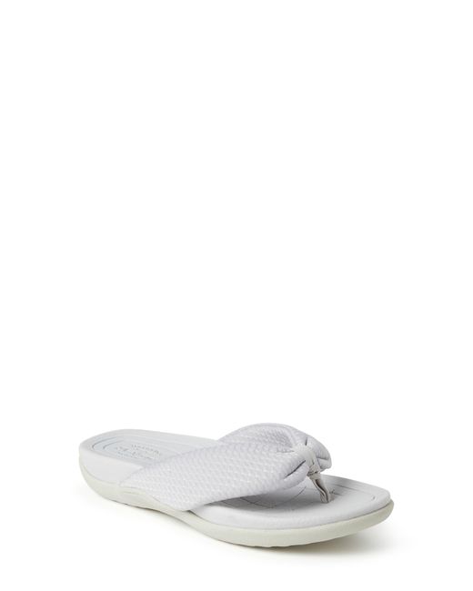 Dearfoams White Low Foam Flip-flop Sandal