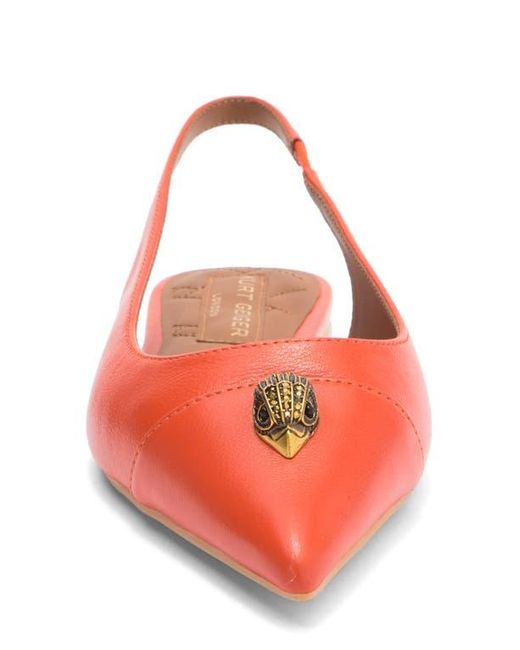 Kurt Geiger Red Belgravia Eagle Slingback Flat