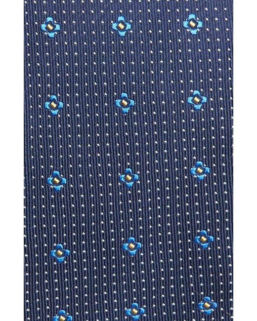 Duchamp Blue Floral Silk Tie for men