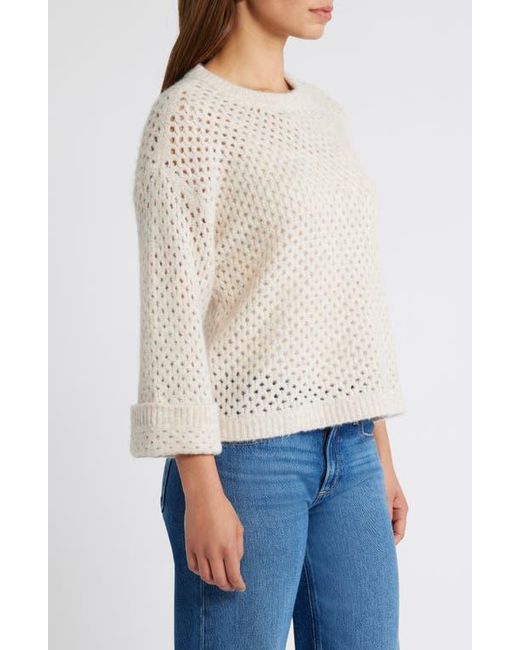 Wit & Wisdom Natural Open Stitch Cuffed Sweater