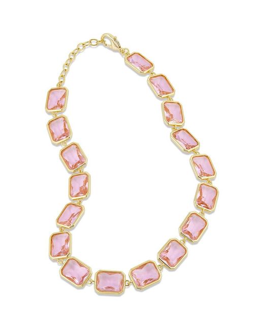 SAVVY CIE JEWELS Multicolor Bezel Crystal Collar Necklace