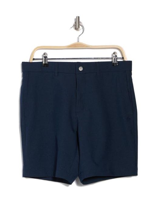 Original Penguin Blue Technical Flat Front 7.5-Inch Shorts for men