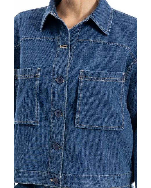Max Studio Blue Piqué Jacket