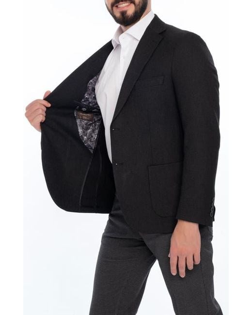 VELLAPAIS Black Solid Sport Coat for men