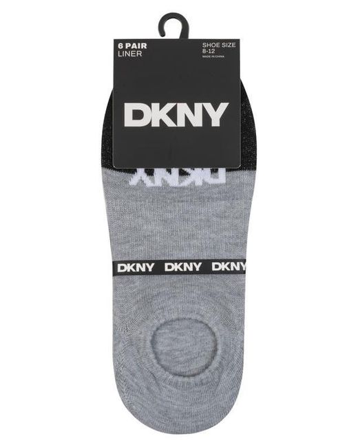 DKNY Black 6-Pack Liner Socks for men