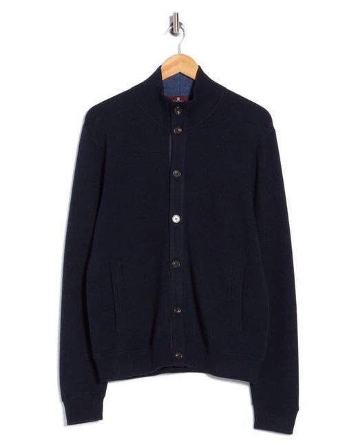 Bruno Magli Blue Merino Wool Button Jacket for men