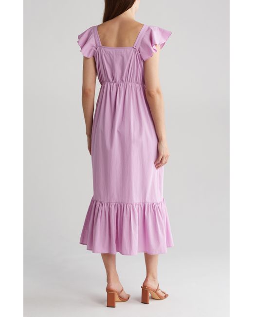 AREA STARS Pink Diana Flutter Sleeve Dress