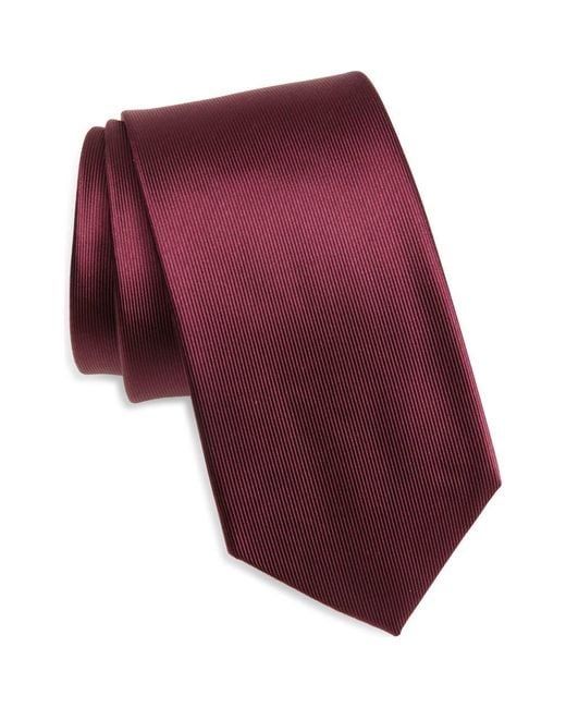 Duchamp Red Solid Silk Tie for men