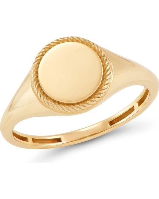 Frankie & Zoe Metallic Round Signet Ring