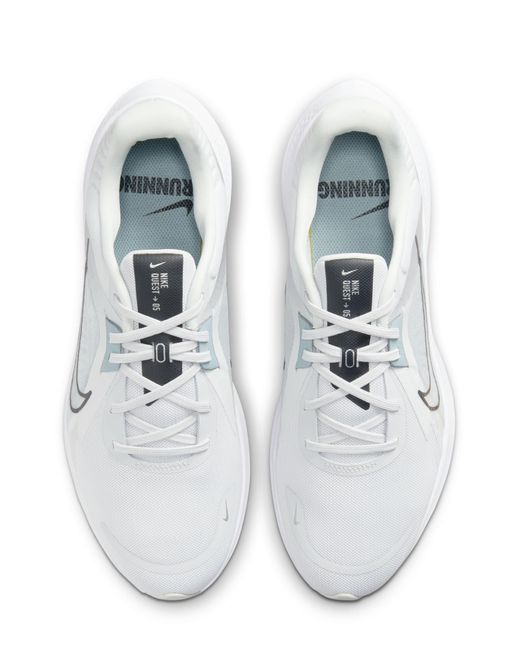 Nike White Quest 5 Road Running Shoe for men