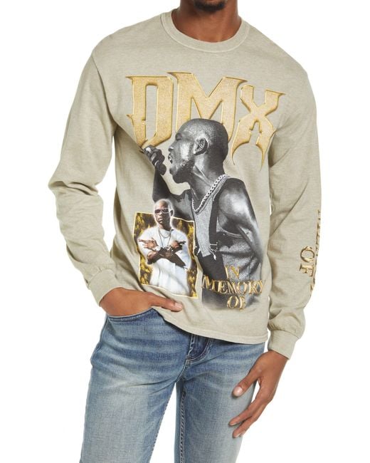 Merch Traffic Gray Dmx Long Sleeve Cotton Graphic Tee In Tan Pigment Dye At Nordstrom Rack for men