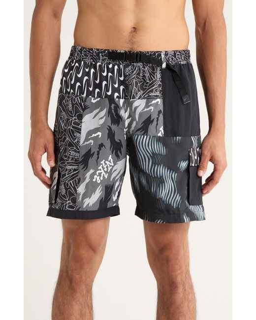 Nike Black 7-Inch Volley Swim Trunks for men