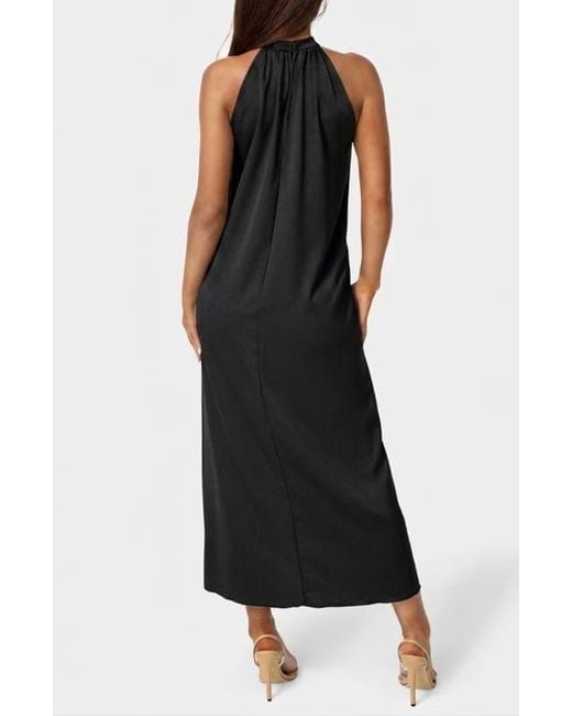 bebe black silk dress NWT BEBE size L black satin cowl neck midi dress