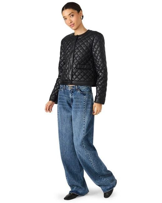 Steve Madden Black Quilted Faux Leather Jacket