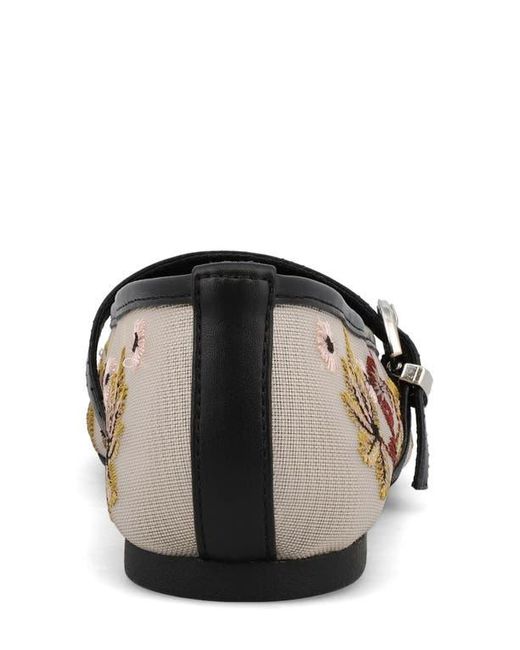 MIA Metallic Bluet Embroidered Mesh Mary Jane Flat