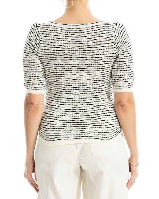 Max Studio Gray Pattern Elbow Sleeve Sweater