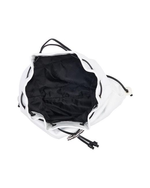 Longchamp White Recycled Drawstring Backpack