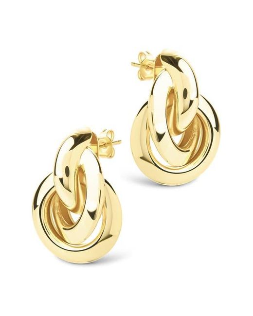 Sterling Forever Metallic Ashton Layered Knocker Stud Earrings