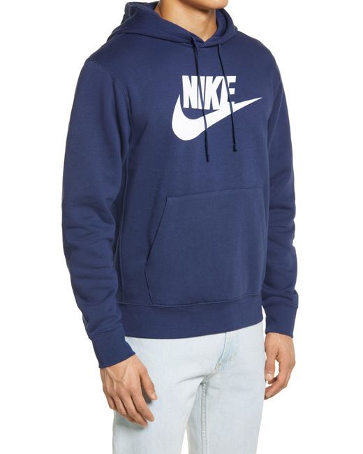 Nike Blue Sportswear Club Fleece Logo Hoodie for men