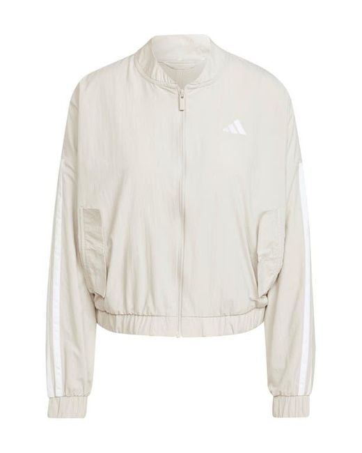 Adidas Gray Essentials 3-Stripes Lifestyle Bomber Jacket