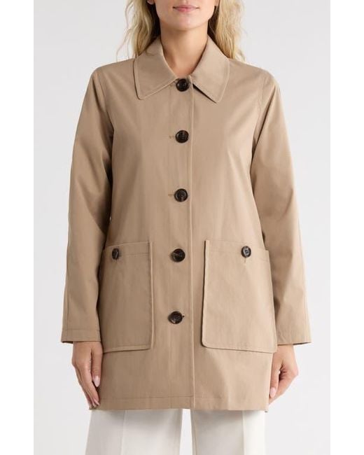 Sam Edelman Natural Leopard Print Water Repellent Rain Jacket