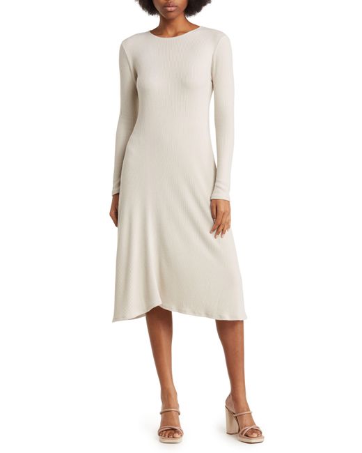 Go Couture Natural Go Modest Long Sleeve Flare Dress