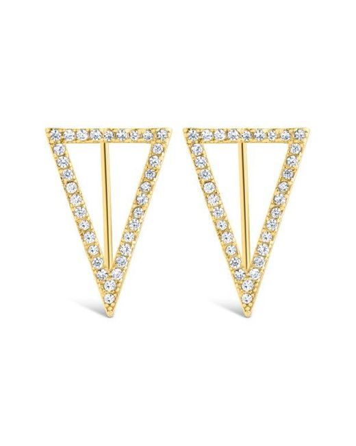 Sterling Forever Metallic Janine Cubic Zirconia Geometric Threader Earrings