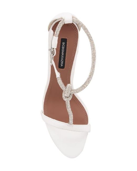 BCBGMAXAZRIA White Trinnia T-Strap Sandal