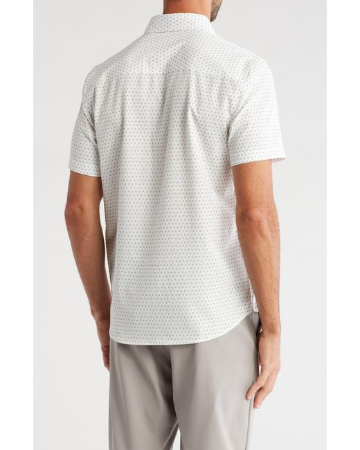 Kenneth Cole White Short Sleeve Sport Shirt for men