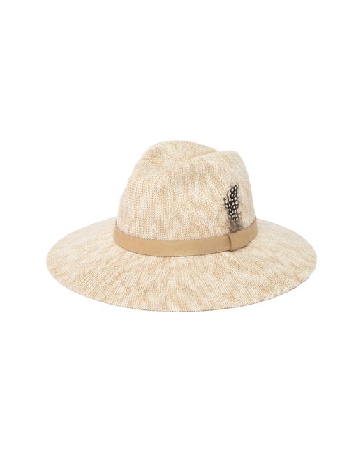 Trina Turk White Packable Knit Fedora Hat