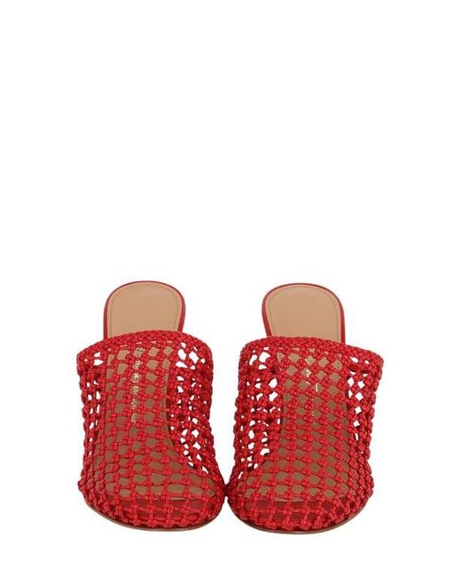 Ferragamo Red Woven Slide Sandal