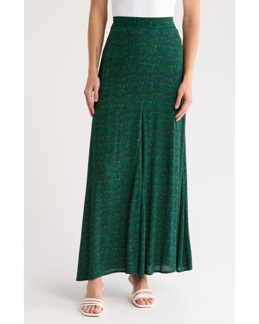 Bobeau Godet Maxi Skirt in Green Lyst
