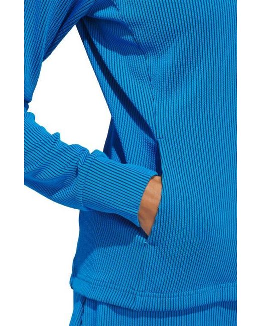 Adidas Blue Performance Textured Full Zip Jacket