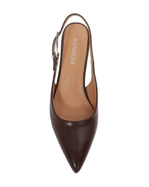 BERNESS Brown Pointed Toe Slingback Pump