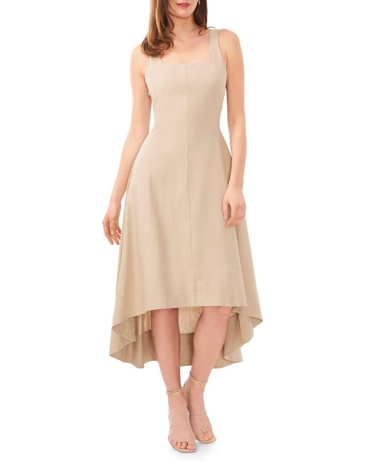 Halogen® Natural Seamed Linen Blend High-low Dress