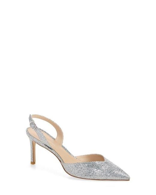 Stuart Weitzman White Julia 75 Slingback Pump