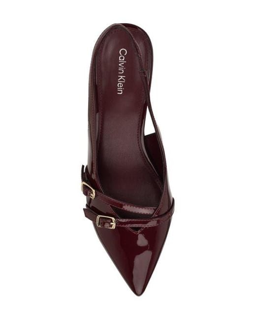 Calvin Klein Brown Dazea Slingback Kitten Heel Pump