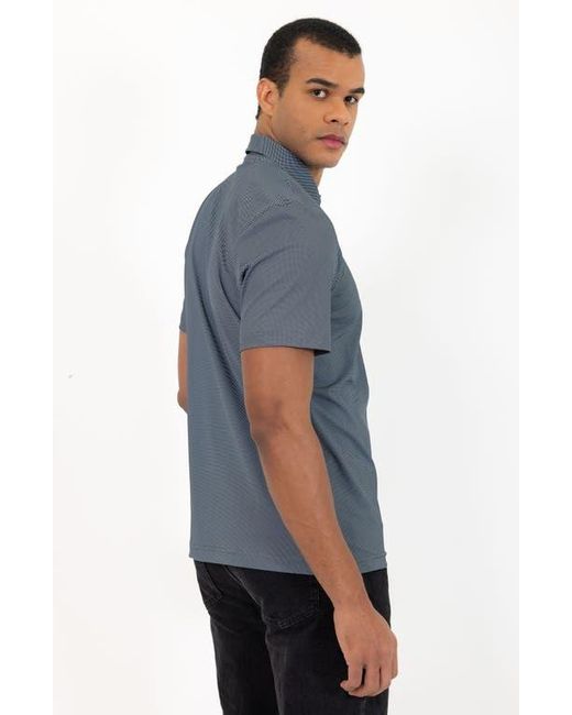 PINOPORTE Blue Short Sleeve Stretch Polo for men